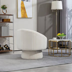 Poltrona girevole a 360° in velluto moderna da 73 cm con struttura in legno e cuscino lombare