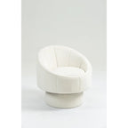 Poltrona girevole a 360° in velluto moderna da 73 cm con struttura in legno e cuscino lombare