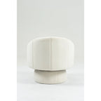 Poltrona girevole a 360° in velluto moderna da 73 cm con struttura in legno e cuscino lombare