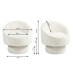 Poltrona girevole a 360° in velluto moderna da 73 cm con struttura in legno e cuscino lombare