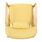 Solid Wood Rocking Chair with Linen Cushion and Premium Handcrafted