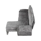 94.1 Chenille L-Shaped Futon Sofa with Adjustable Backrest & Reversible Chaise