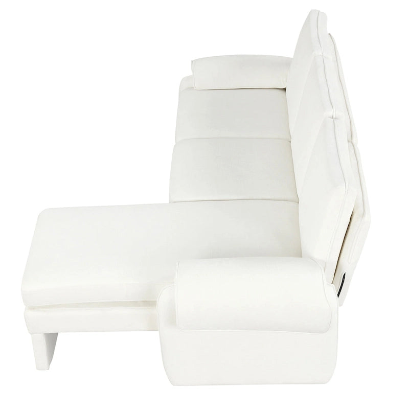94.1 Chenille L-Shaped Futon Sofa with Adjustable Backrest & Reversible Chaise