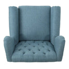 Blue Modern 30 High Back Upholstered Button Tufted Accent Chair with Nailheads for Living Room