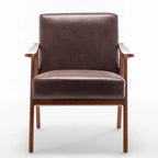 Dark Brown Modern 26 Accent Chair with Solid Wood Frame and Extra-Thick Backrest