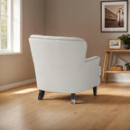 Modern 32.5 Upholstered Club Chair with Ottoman Set amd Nailheads for Living Room