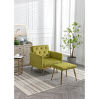 Olive Green 32.28 Tufted Accent Chair with Ottoman