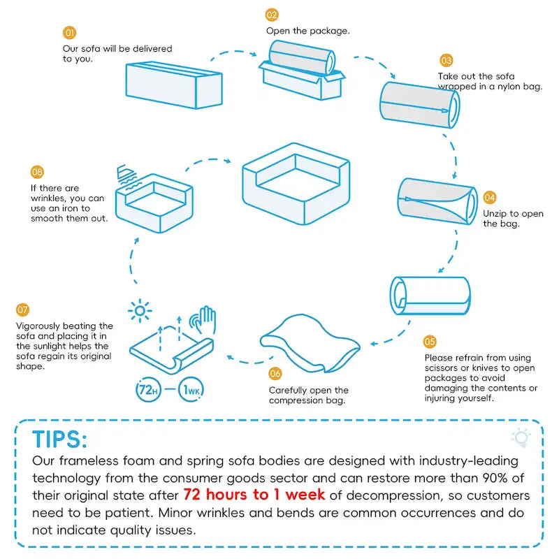 Divano componibile modulare Boucle 112 con tavolino laterale gratuito, design a seduta ampia e nessun assemblaggio richiesto