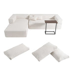 Divano componibile modulare Boucle 112 con tavolino laterale gratuito, design a seduta ampia e nessun assemblaggio richiesto