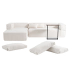 Divano componibile modulare Boucle 112 con tavolino laterale gratuito, design a seduta ampia e nessun assemblaggio richiesto