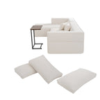 Divano componibile modulare Boucle 112 con tavolino laterale gratuito, design a seduta ampia e nessun assemblaggio richiesto