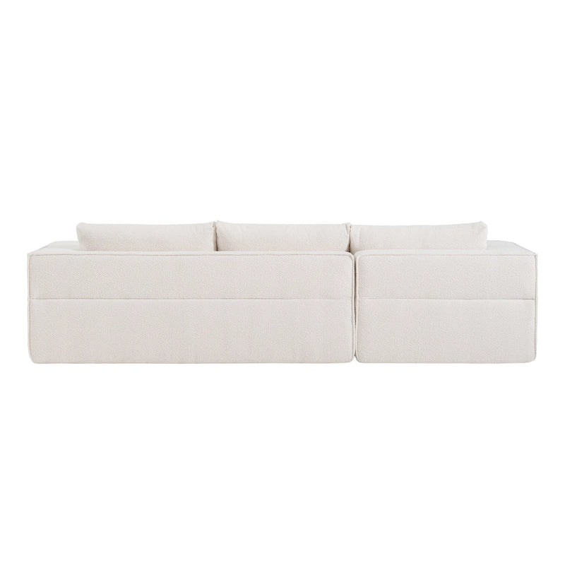 Divano componibile modulare Boucle 112 con tavolino laterale gratuito, design a seduta ampia e nessun assemblaggio richiesto