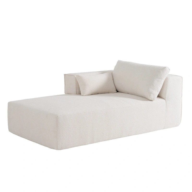 Divano componibile modulare Boucle 112 con tavolino laterale gratuito, design a seduta ampia e nessun assemblaggio richiesto