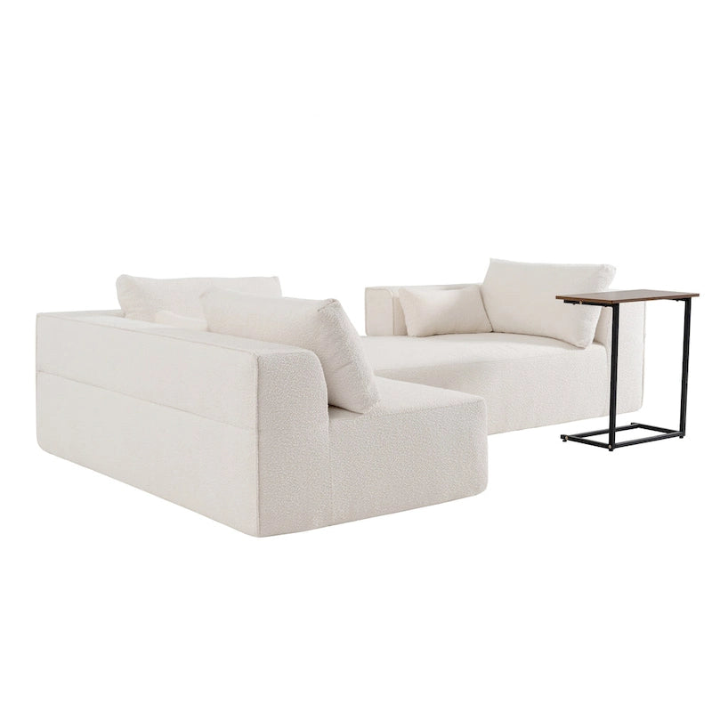 Divano componibile modulare Boucle 112 con tavolino laterale gratuito, design a seduta ampia e nessun assemblaggio richiesto