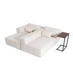 Divano componibile modulare Boucle 112 con tavolino laterale gratuito, design a seduta ampia e nessun assemblaggio richiesto