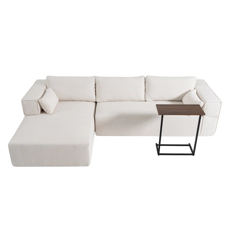 Divano componibile modulare Boucle 112 con tavolino laterale gratuito, design a seduta ampia e nessun assemblaggio richiesto