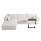 Divano componibile modulare Boucle 112 con tavolino laterale gratuito, design a seduta ampia e nessun assemblaggio richiesto