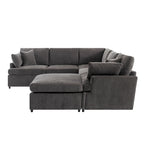 100.4 Spacious U-Shape 6 Seater Sectional Sofa with Removable Ottomans and Pillow, Flexible Configuration