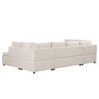 Divano a 6 posti di grandi dimensioni a forma di U, colore beige 117