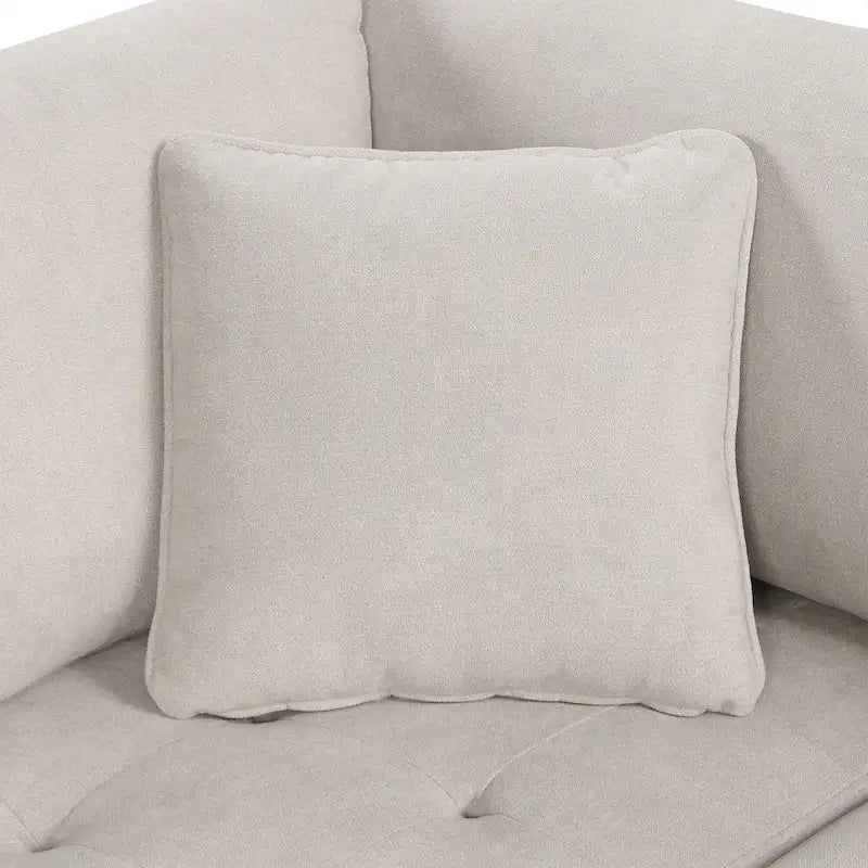 Divano a 6 posti di grandi dimensioni a forma di U, colore beige 117