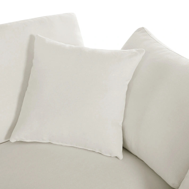 Divano Sezionale Moderno a U a 6 Posti Beige 134.40 con 2 Ampie Chaise Longue, Pouf Rimovibili e Cuscini Morbidi