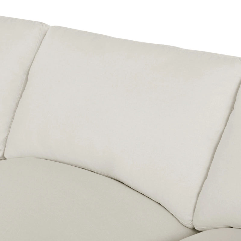 Divano Sezionale Moderno a U a 6 Posti Beige 134.40 con 2 Ampie Chaise Longue, Pouf Rimovibili e Cuscini Morbidi
