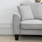 Grey 108 Spacious U-Shaped 7-Seater Sofa Set with 3 Pillows and Chaise, Ideal for Living Room or Apartment