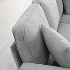 Grey 108 Spacious U-Shaped 7-Seater Sofa Set with 3 Pillows and Chaise, Ideal for Living Room or Apartment