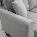 Grey 108 Spacious U-Shaped 7-Seater Sofa Set with 3 Pillows and Chaise, Ideal for Living Room or Apartment
