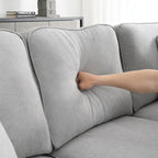 Grey 108 Spacious U-Shaped 7-Seater Sofa Set with 3 Pillows and Chaise, Ideal for Living Room or Apartment