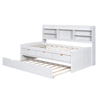 Twin Pine Captain Bed with Shelves, Drawers & Trundle