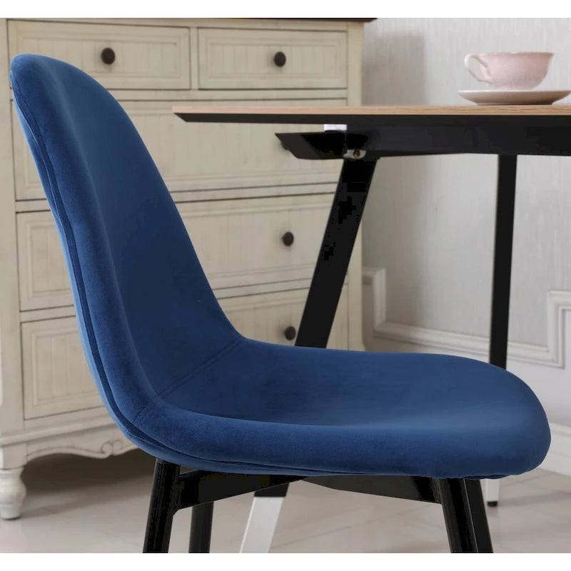 Modern Style 5-Piece Dining Set with Round Table and 4 Velvet Upholstered Chairs