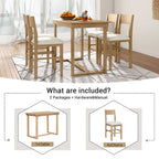 Set da pranzo marrone da 5 pezzi in stile rustico con tavolo ad altezza bancone e 4 sedie