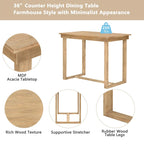 Set da pranzo marrone da 5 pezzi in stile rustico con tavolo ad altezza bancone e 4 sedie