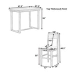 Set da pranzo marrone da 5 pezzi in stile rustico con tavolo ad altezza bancone e 4 sedie