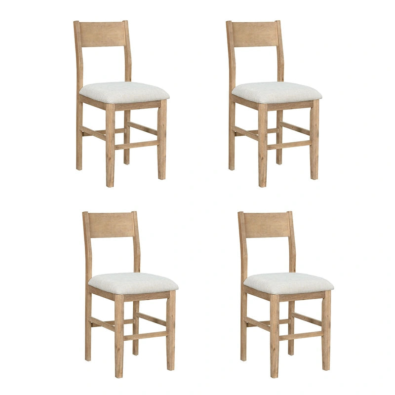 Set da pranzo marrone da 5 pezzi in stile rustico con tavolo ad altezza bancone e 4 sedie