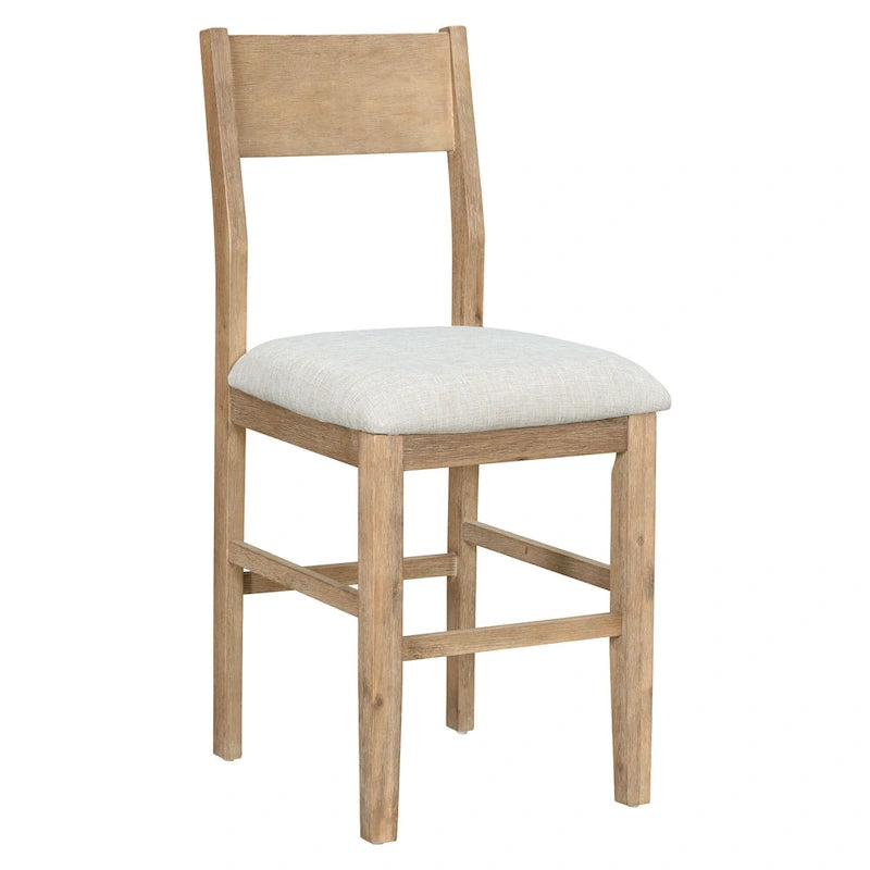 Set da pranzo marrone da 5 pezzi in stile rustico con tavolo ad altezza bancone e 4 sedie