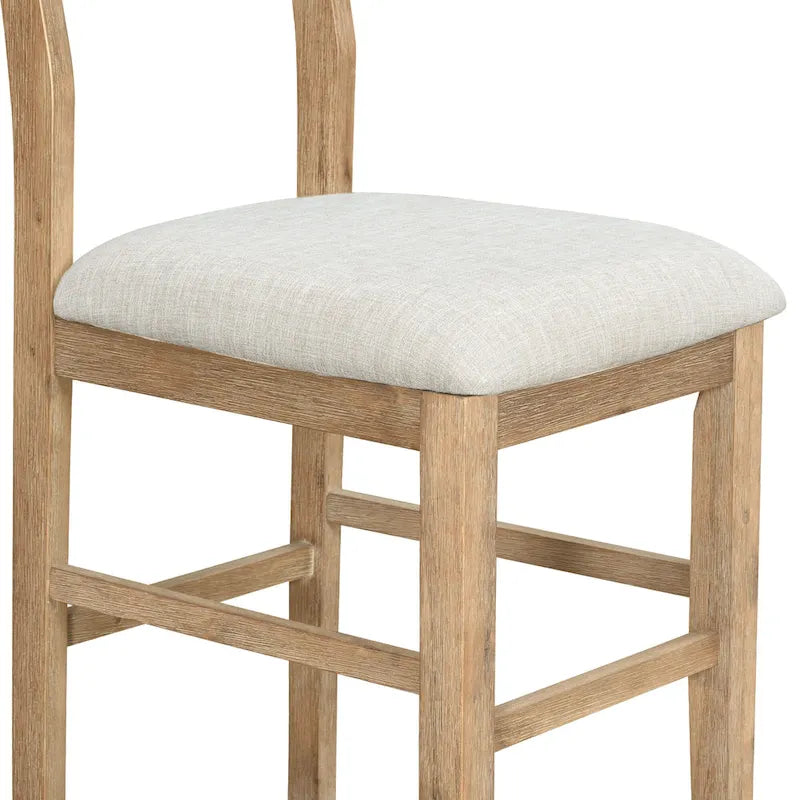 Set da pranzo marrone da 5 pezzi in stile rustico con tavolo ad altezza bancone e 4 sedie