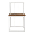 Modern 7-Piece Metal Frame Dining Table Set with Half-Round Table & 6 Chairs