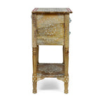 23.75 Modern Wooden End Table with Three Drawers and Open Bottom Shelf for Living Room or Bedroom
