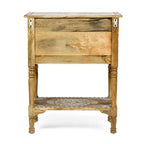 23.75 Modern Wooden End Table with Three Drawers and Open Bottom Shelf for Living Room or Bedroom