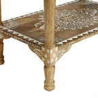 23.75 Modern Wooden End Table with Three Drawers and Open Bottom Shelf for Living Room or Bedroom