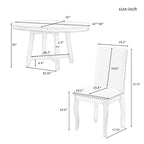 Set da pranzo di 5 pezzi in legno con tavolo rotondo allungabile e 4 sedie