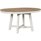 Set da pranzo di 5 pezzi in legno con tavolo rotondo allungabile e 4 sedie