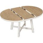 Set da pranzo di 5 pezzi in legno con tavolo rotondo allungabile e 4 sedie