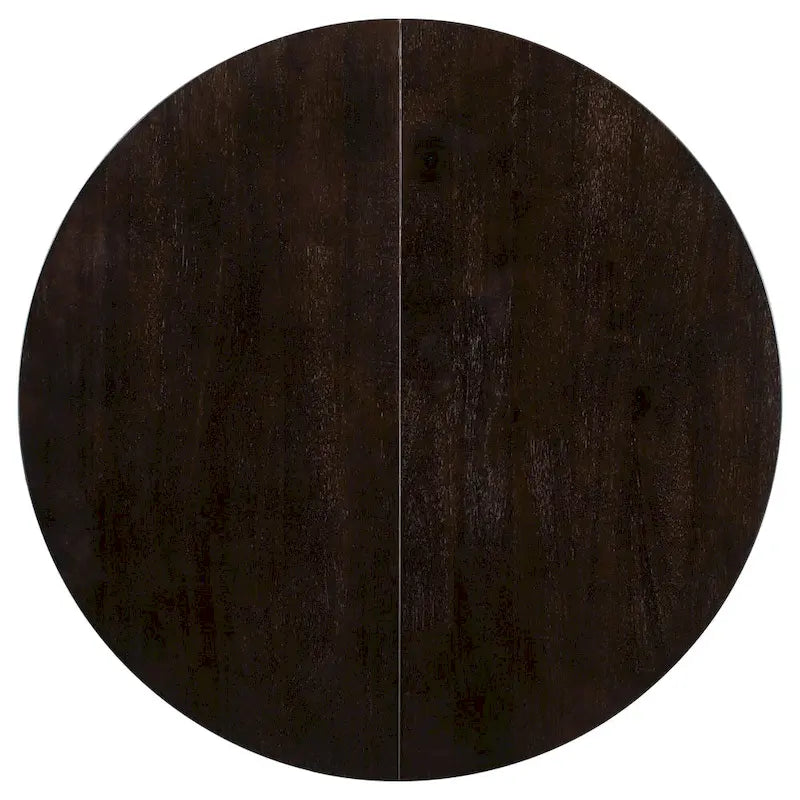 Set da pranzo di 5 pezzi in legno con tavolo rotondo allungabile e 4 sedie