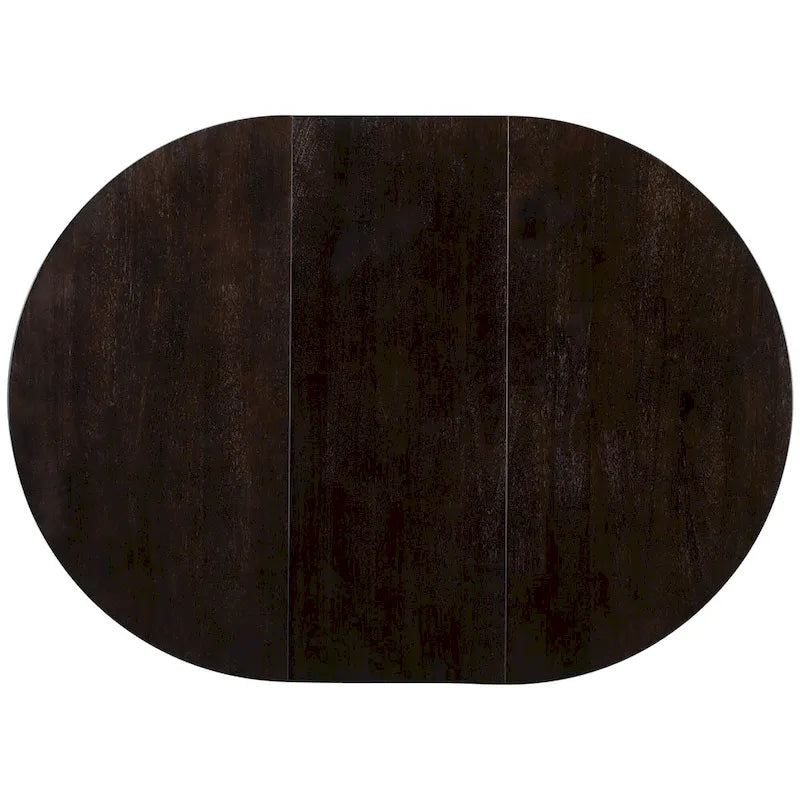 Set da pranzo di 5 pezzi in legno con tavolo rotondo allungabile e 4 sedie