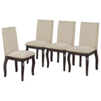 Set da pranzo di 5 pezzi in legno con tavolo rotondo allungabile e 4 sedie