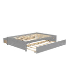 Full Solid Wood Platform Bed with Twin Trundle
