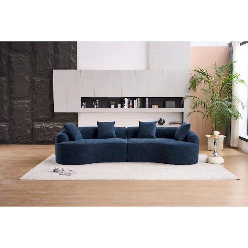 110 Foam Classic 4-Seater Sofa with 4 Pillows for Apartment